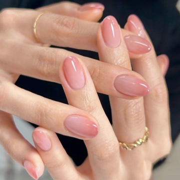 Picture of Gradient Pink French Ice Transparent Press-On Nails – Pure Desire Collection